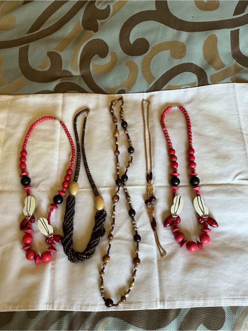 Wood and Glass Women's Necklace Bundle